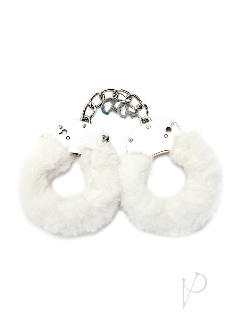 WhipSmart Furry Cuffs with Eye Mask - White