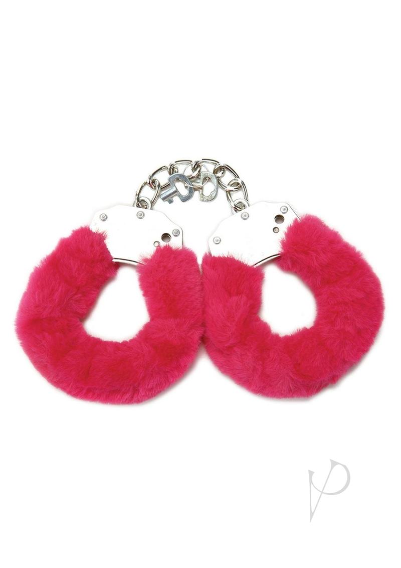 WhipSmart Furry Cuffs with Eye Mask - Hot Pink