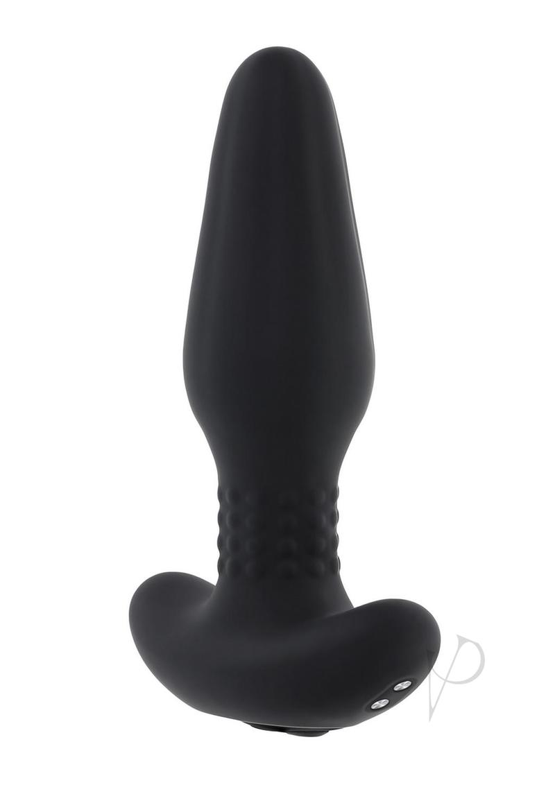 Gender X Teamwork Rechargeable Silicone Anal Plug with Remote Control - Black