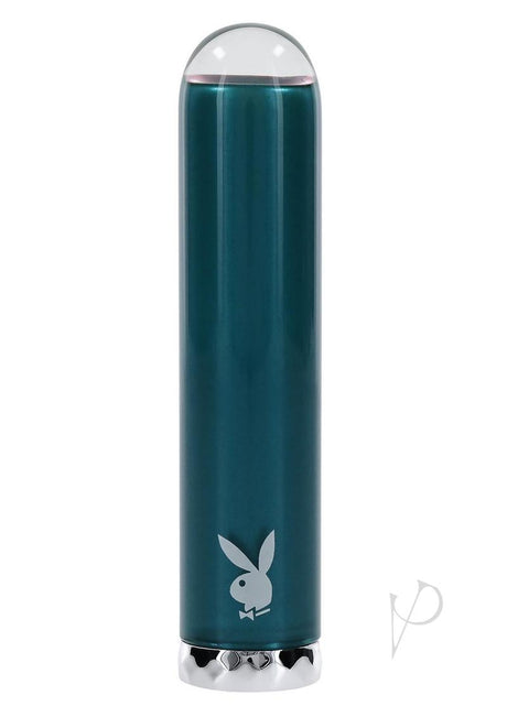 Playboy Emerald Rechargeable Silicone Vibrator - Green