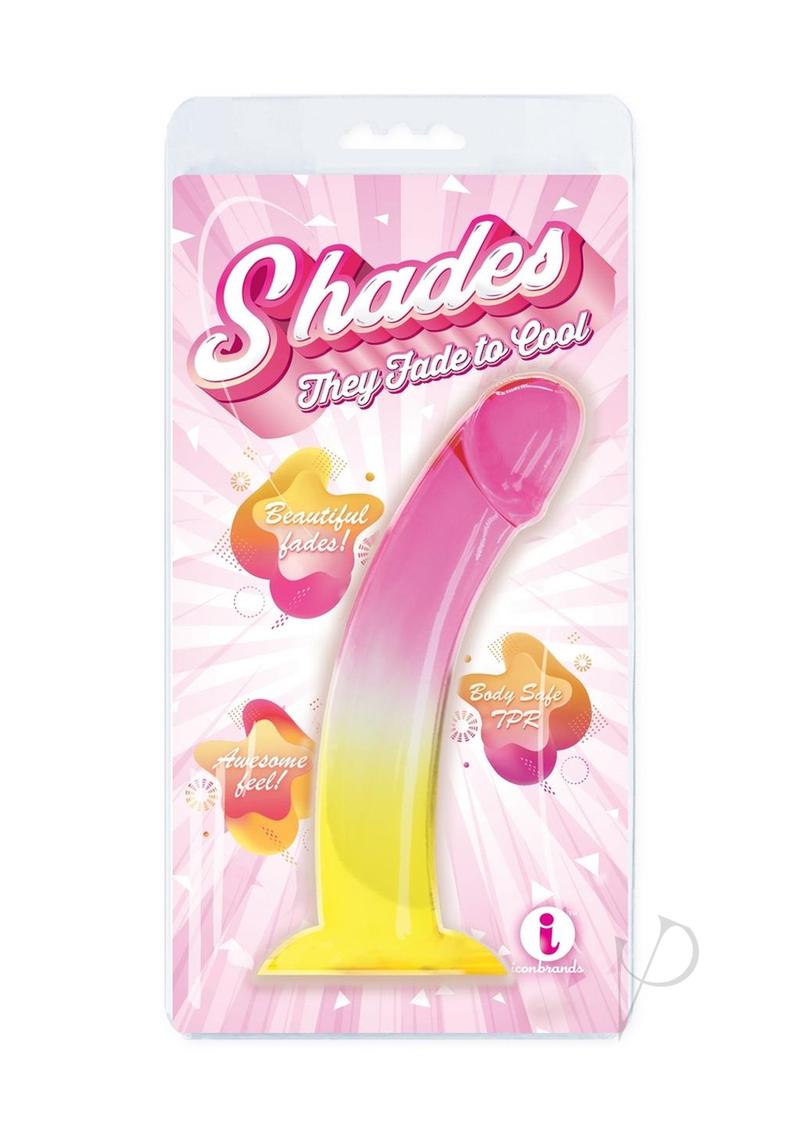 Shades Smoothie Dildo with Suction Cup 8.25in - Yellow