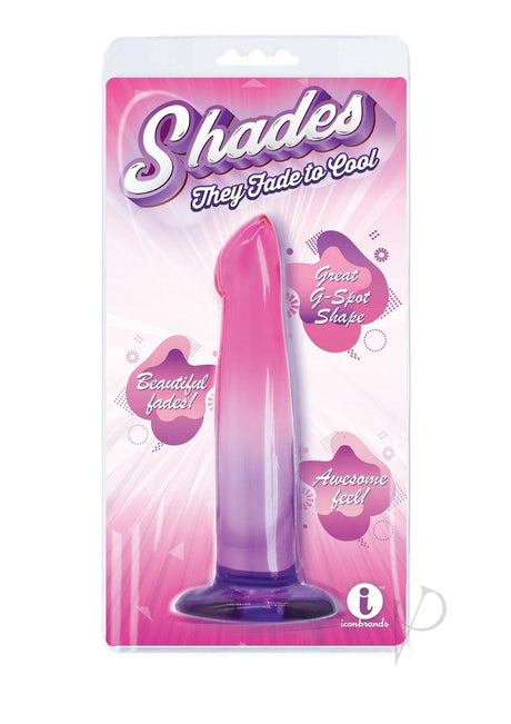 Shades G-Spot Dildo with Suction Cup 6.25in - Pink/Purple