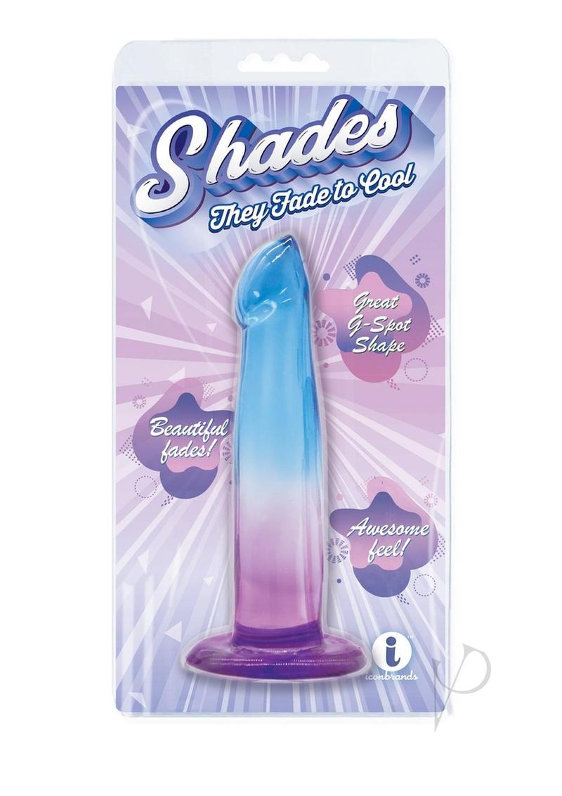 Shades G-Spot Dildo with Suction Cup 6.25in - Blue/Purple