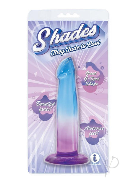 Shades G-Spot Dildo with Suction Cup 6.25in - Blue/Purple