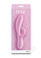 Pure Dawn Rechargeable Silicone Rabbit Vibrator - Pink