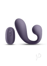 Secrets Maple Rechargeable Silicone G-Spot Warming Vibrator with Clitoral Stimulation  and Remote Control - Purple