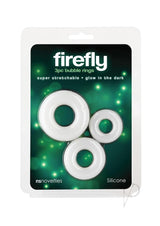 Firefly Bubble Ring Glow in The Dark Cock Ring Set (3 pieces) - White