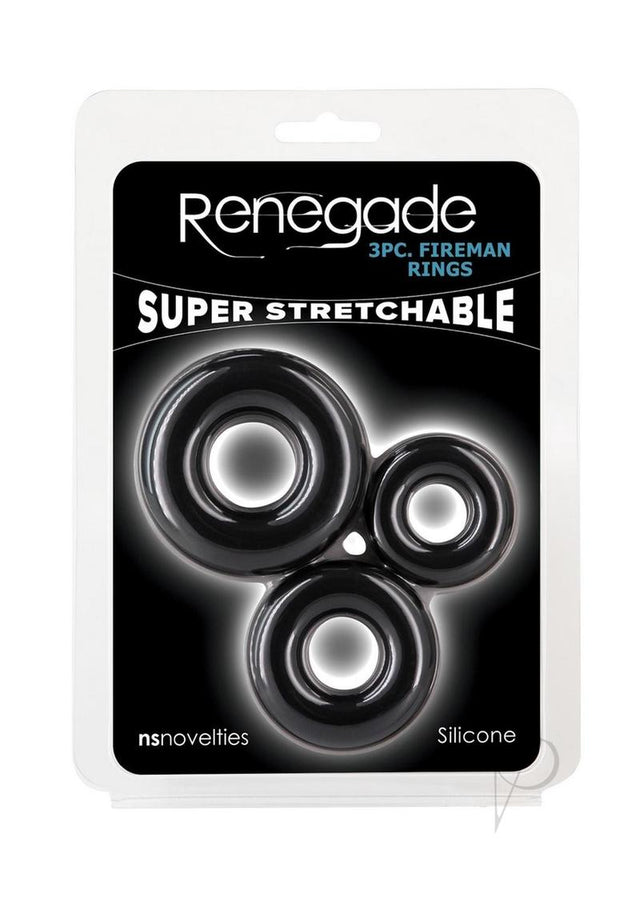 Renegade Fireman Silicone Rings Set (3 Piece) - Black