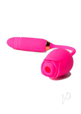 Pink Pussycat Vibrating Thrusting Rechargeable Silicone Rose with Remote Control - Pink