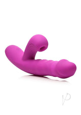 Bang! Thrusting and Sucking Rechargeable Silicone Rabbit Vibrator - Purple