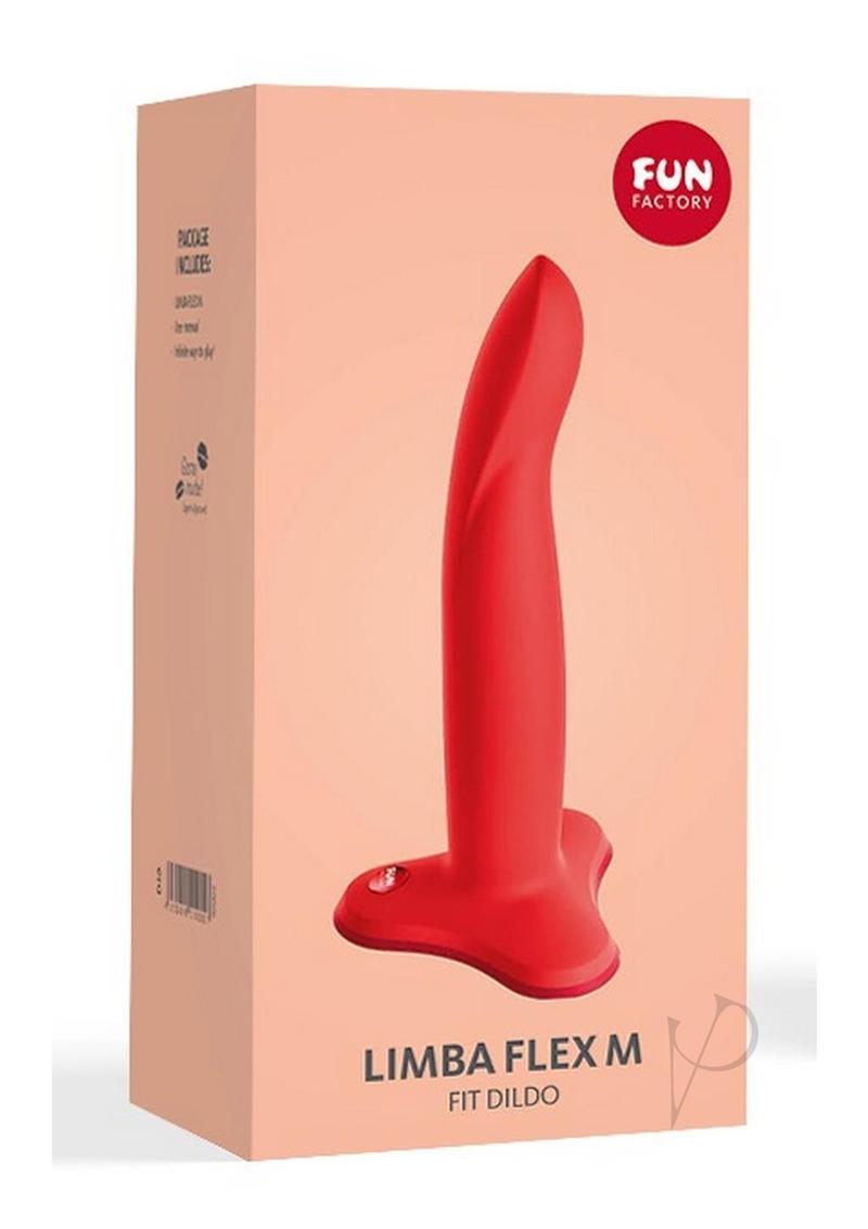Limba Flex M Silicone Fit Dildo Posable With Suction Cup Base - Medium - Orange