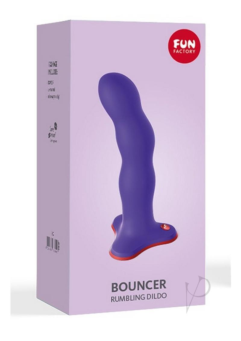 Bouncer Silicone Rumbling Dildo with Weighted Balls - Purple