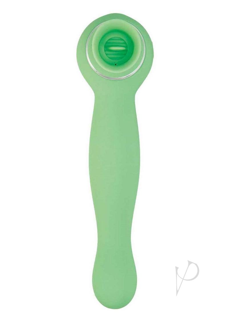 Blaze Luscious Licker Rechargeable Silicone Dual End Vibrator - Mint