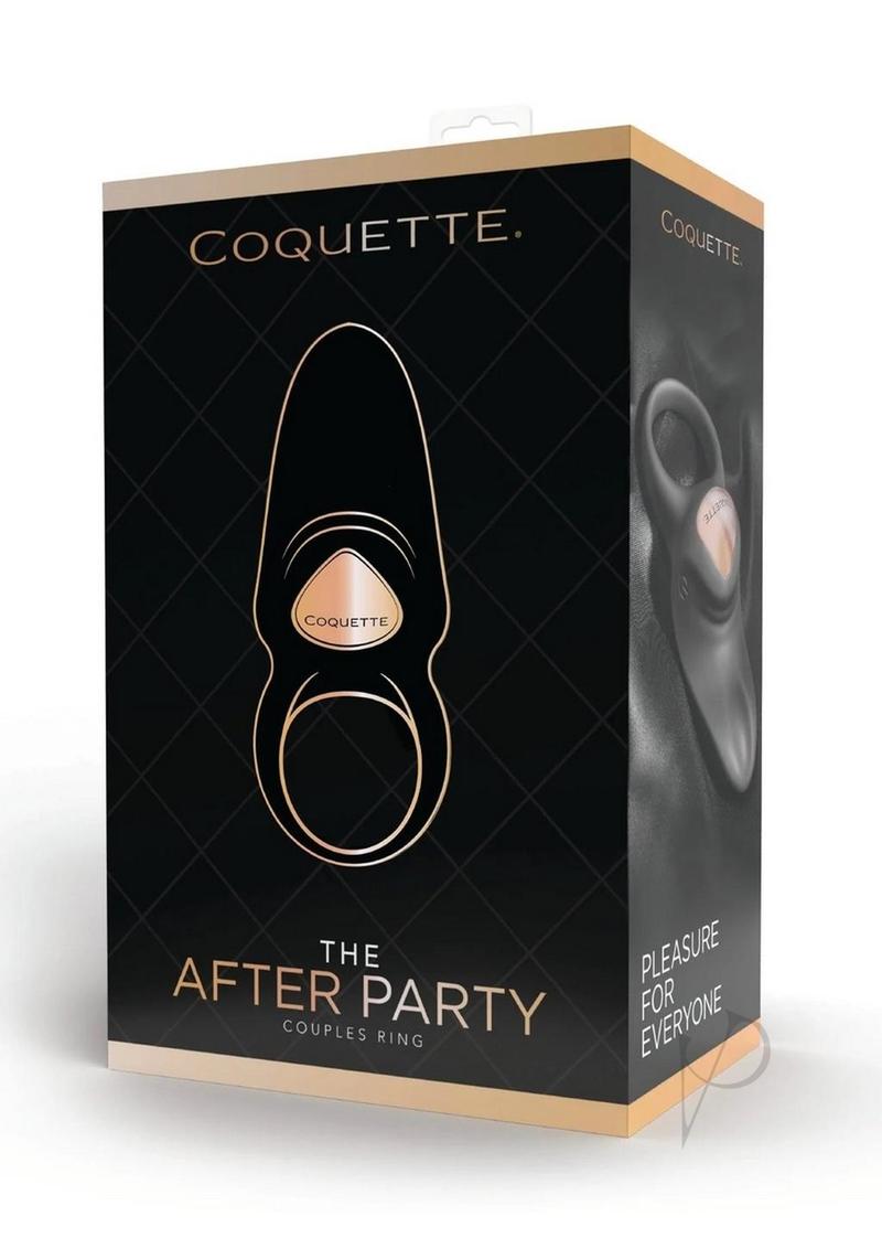 Coquette The After Party Silicone Rechargeable Couples Ring - Black/Gold