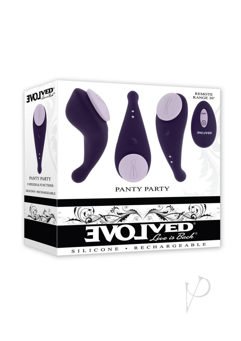 Panty Party Rechargeable Silicone Panty Vibrator with Remote Control - Purple