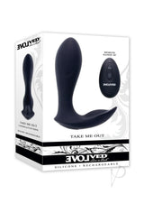 Take Me Out Rechargeable Silicone Dual Vibrator with Remote Control - Black