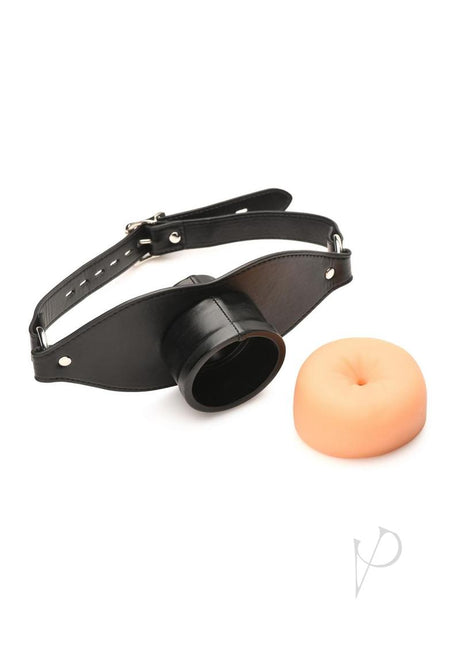 Master Series Ass Face Mouth Gag - Vanilla/Black