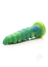 Creature Cocks Squirmer Thrusting and Vibrating Rechargeable Silicone Dildo - Green/Yellow