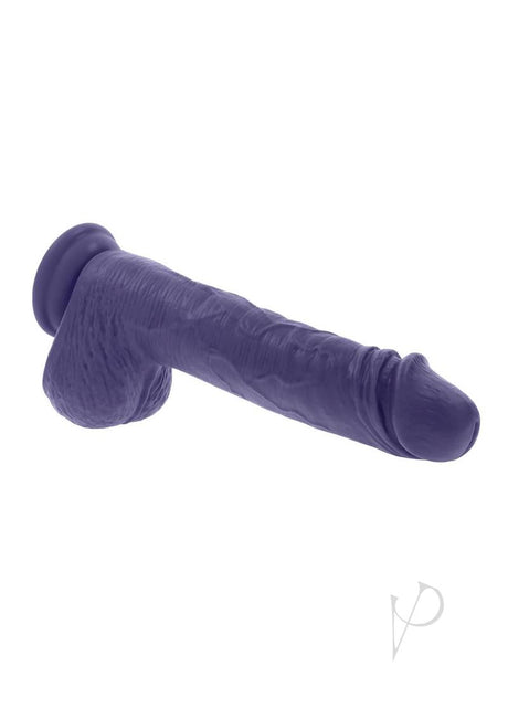 Pleasure Rider Rechargeable Silicone Thrusting Vibrating Dildo with Remote Control - Purple