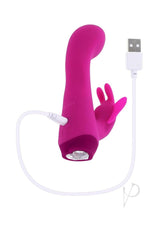 Selopa Butterfly Love Rechargeable Silicone Dual Vibrator - Pink