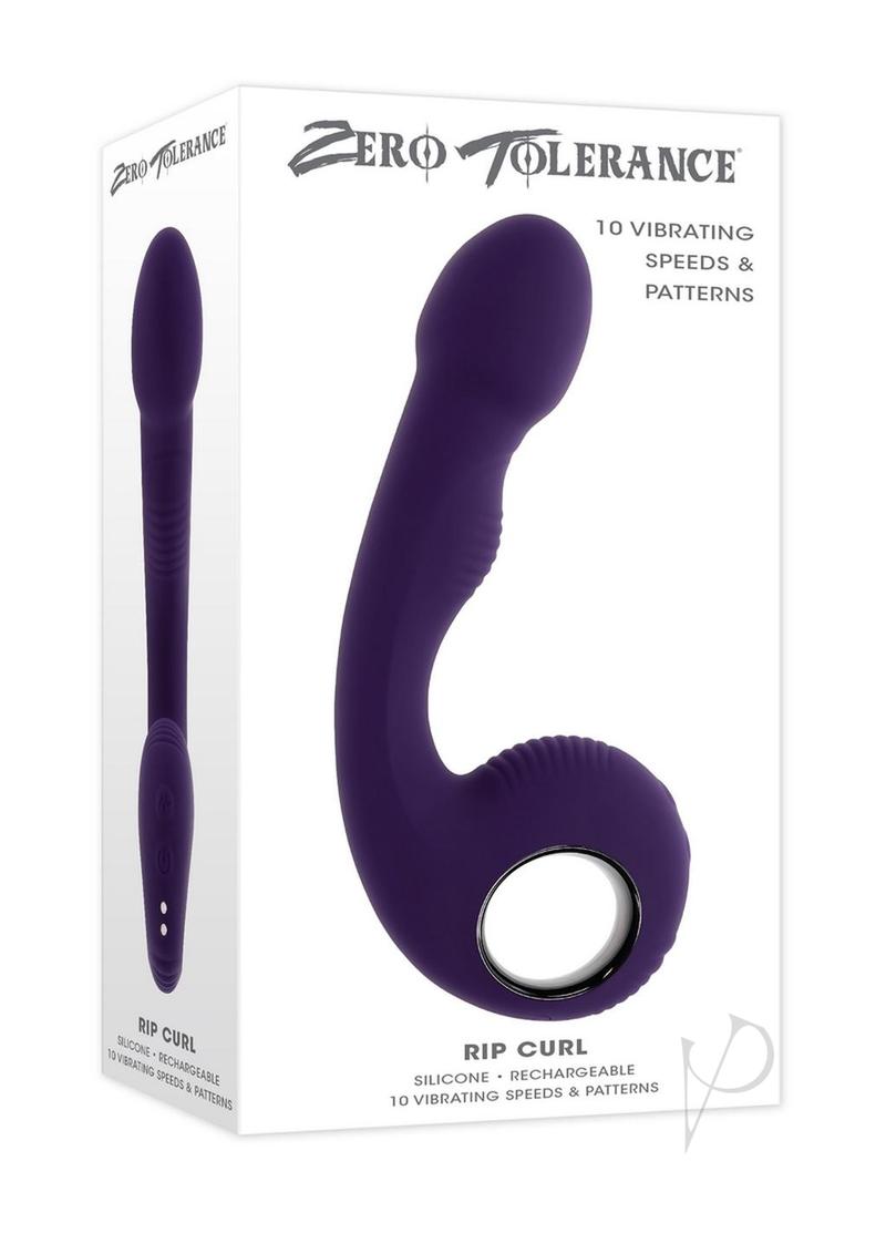 Zero Tolerance Rip Curl Rechargeable Silicone Prostate Vibrator - Purple