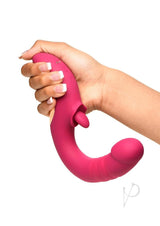 Lickgasm Tease and Please Rechargeable Silicone Thrusting andamp; Licking Vibrator - Pink