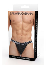 Banana Cabana Poly Jock - Medium/Large - Black