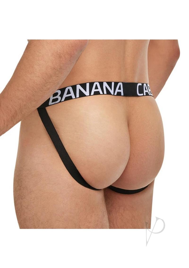 Banana Cabana Poly Jock - Medium/Large - Black