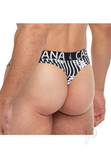 Banana Cabana Thong - Medium/Large - Black/White