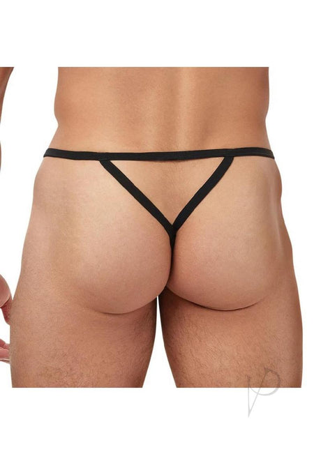 Banana Cabana Mesh G-String - Medium/Large - Black