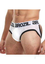 Brozil Ultra Sports Mesh Bulge Brief - Large/XLarge - White