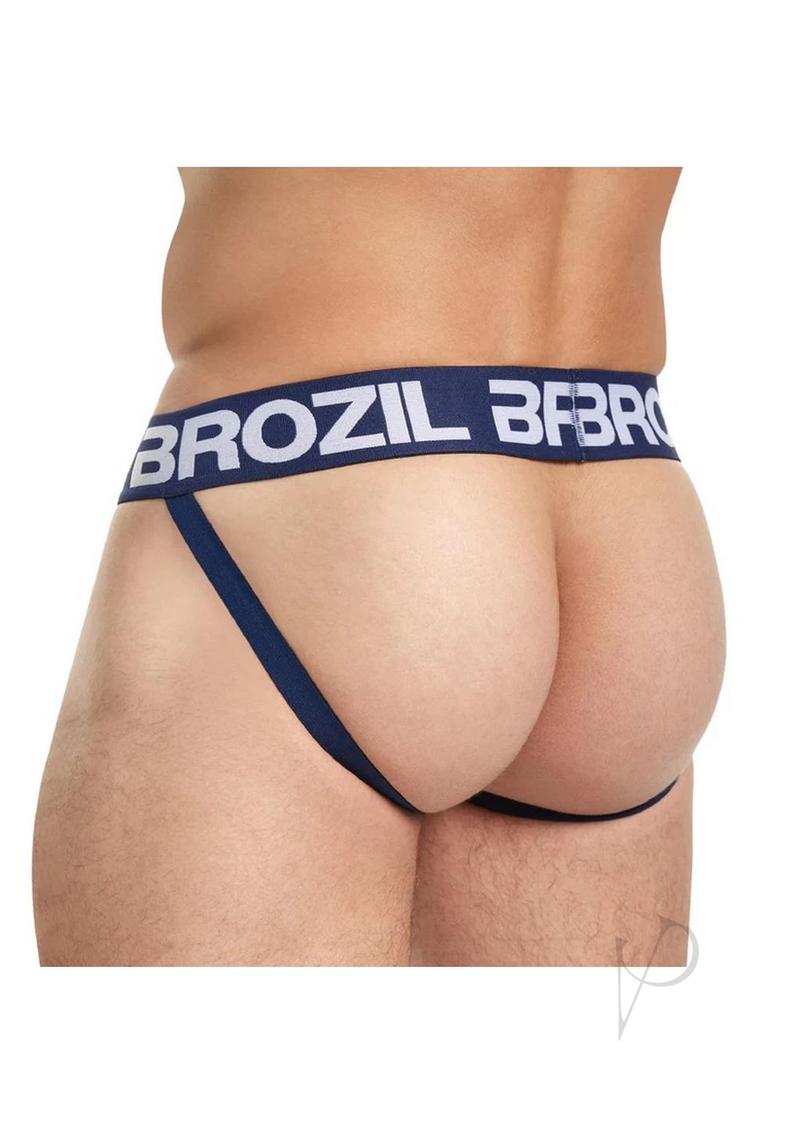 Brozil Ultra Bulge Enhancing Jockstrap - Large/XLarge - Navy Blue