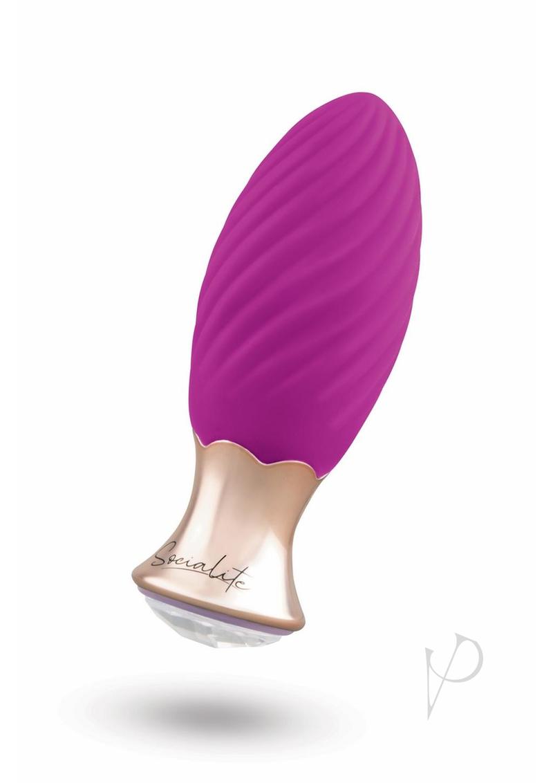 Bodywand Socialite Lola Rechargeable Silicone Vibrator - Purple/Gold