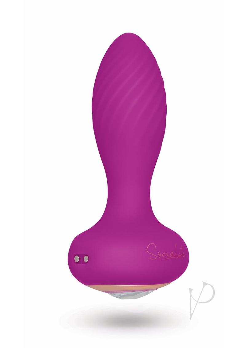 Bodywand Socialite Paradis Rechargeable Silicone Anal Plug - Purple/Gold