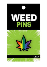 Marijuana Leaf Rainbow Enamel Pin - Multicolor