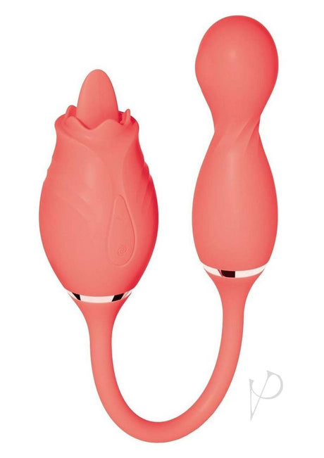 Blaze Exciter Rechargeable Silicone Dual Stimulating Vibrator - Coral