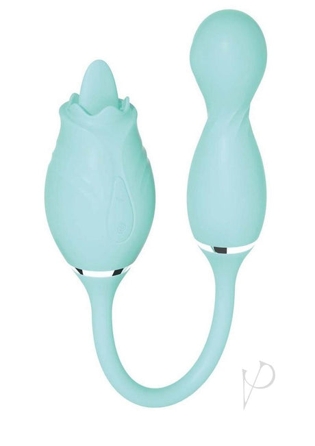 Blaze Exciter Rechargeable Silicone Dual Stimulating Vibrator - Aqua