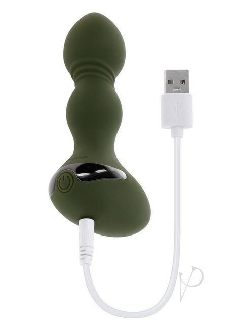 Lieutenant Rechargeable Silicone Anal Plug - Green