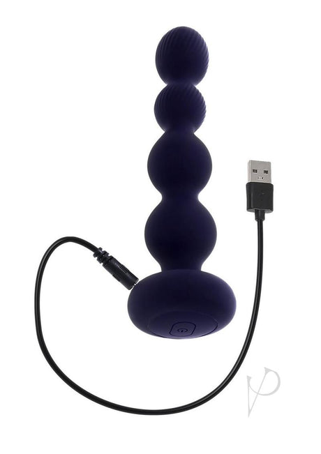 Pleasure Orbit Rechargeable Silicone Anal Beads with Remote Control - Purple