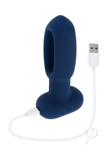 The Flapper Rechargeable Silicone Anal Plug with Remote Control - Blue