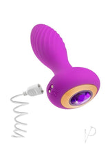 Oh My Gem Charm Rechargeable Silicone Anal Plug - Amethyst Purple