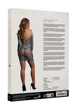 Le Desir Long Sleeved Net Mini Dress - O/S - Blue