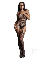 Le Desir Shredded Bodystocking - O/S - Black