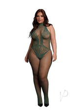 Le Desir Fishnet Lace Bodystocking - Queen - Green