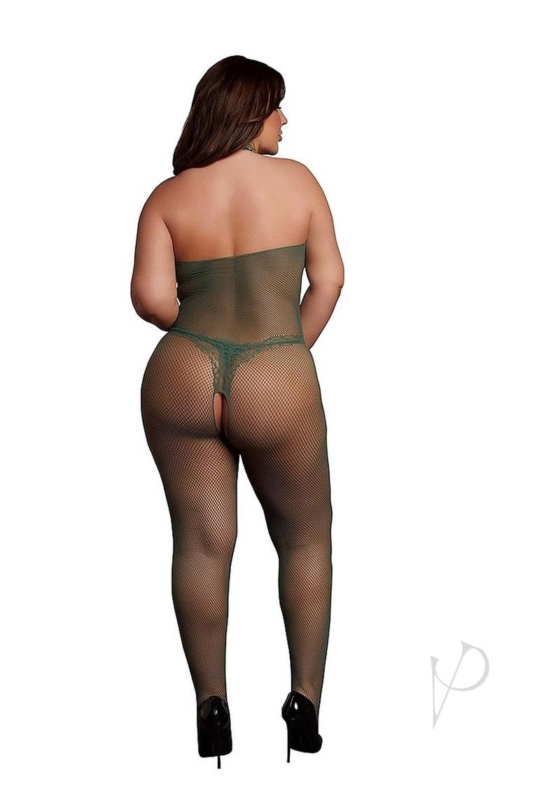 Le Desir Fishnet Lace Bodystocking - Queen - Green