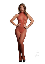 Le Desir Fishnet and Lace Bodystocking - O/S - Sunset Glow Orange