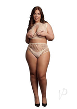 Le Desir Duo Net Key Hole Bra Set - Queen - Beige