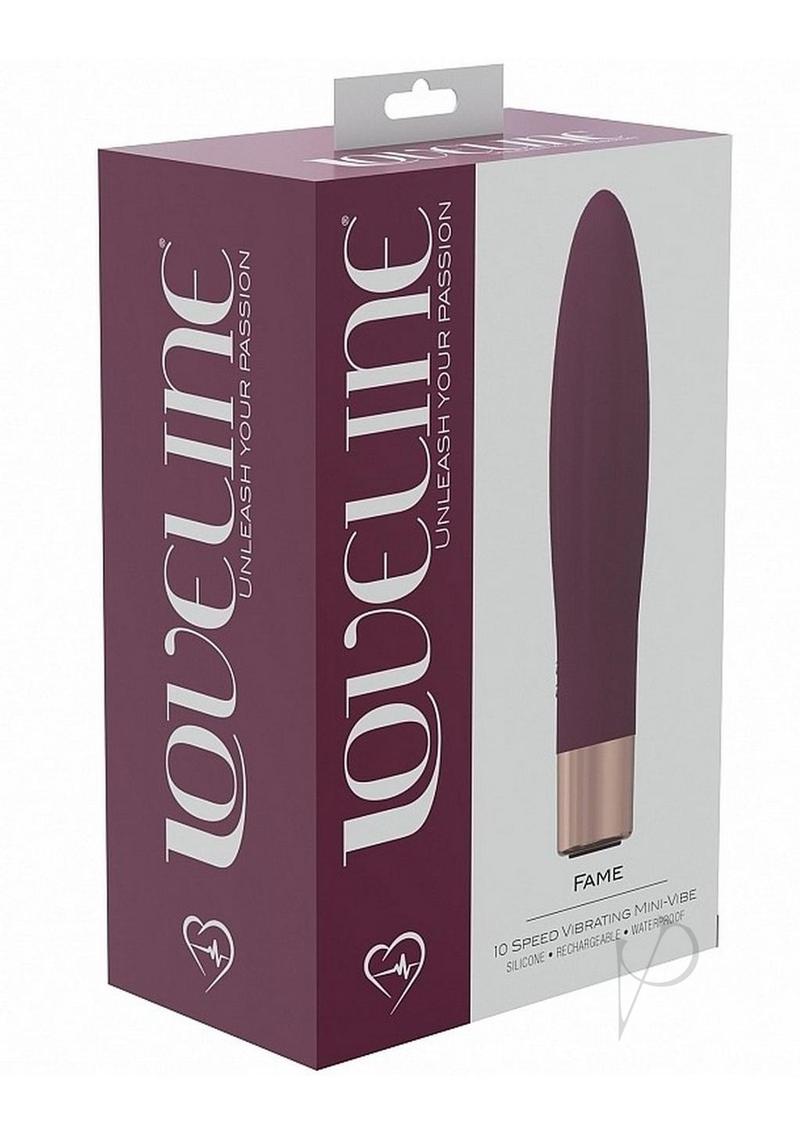 LoveLine Fame Silicone Rechargeable 10 Speed Mini Vibrator - Burgundy