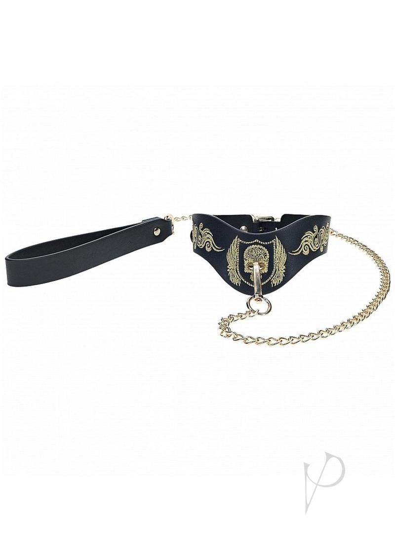 Ouch! London Collection Collar with Leash - Black