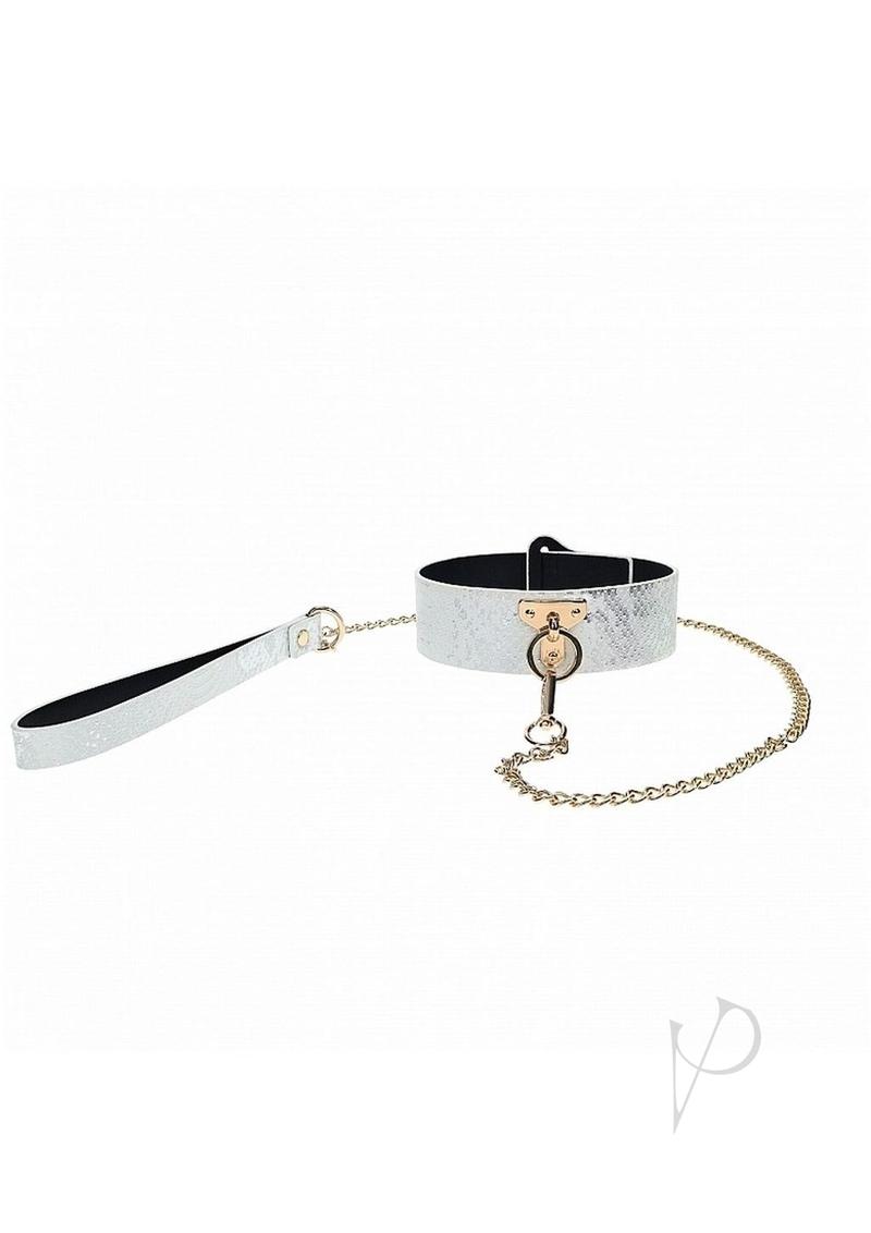 Ouch! Florence Collection Collar with Leash - White